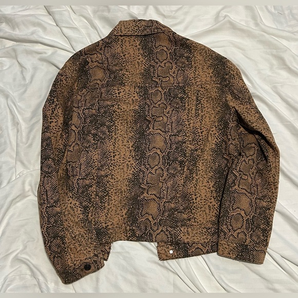 Free People Brown Snake Trucker Jacket - M - Picture 8 of 8